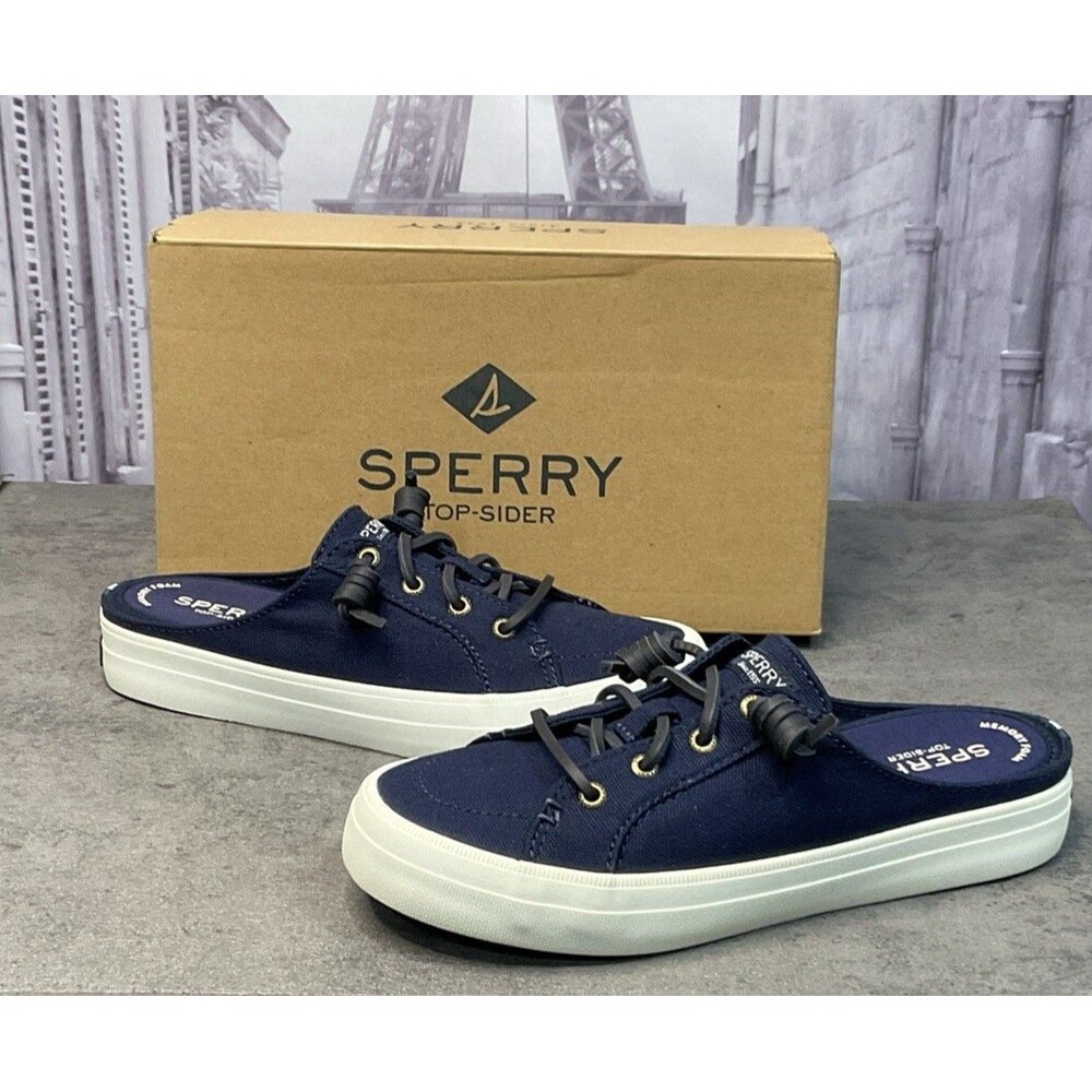 Sperry Crest Vibe Mule Canvas Women’s Slip-on Sneakers Dress blue Size 6 M